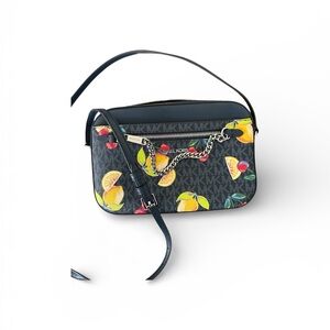 Michael Kors Dark Blue Crossbody Bag with Lemon Print NWOT